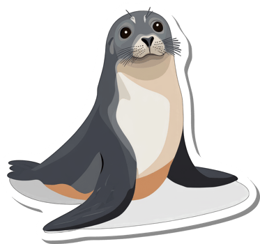 Adorable Seal Pup Posing On White Background png