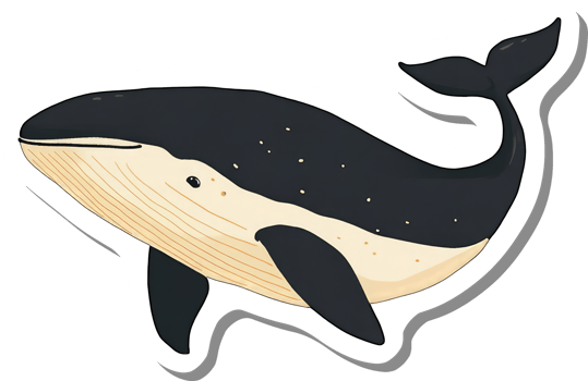 A Cute Cartoon Illustration Of A Whale png