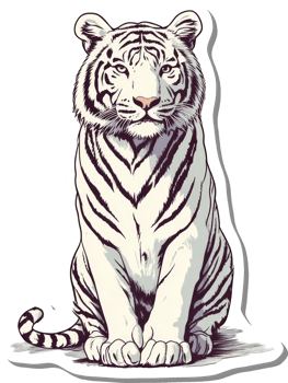 A majestic white tiger sits calmly and majestically png