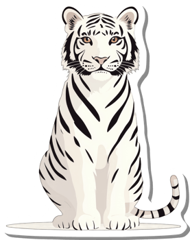 A White Tiger Sitting Calmly and Serene png