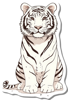 A White Tiger Sitting Calmly Posing For A Picture png