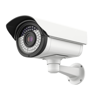 White Security Camera with Infrared LEDs and Mount png