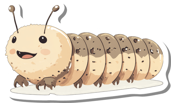 A Happy Cartoon Caterpillar Crawls Along png