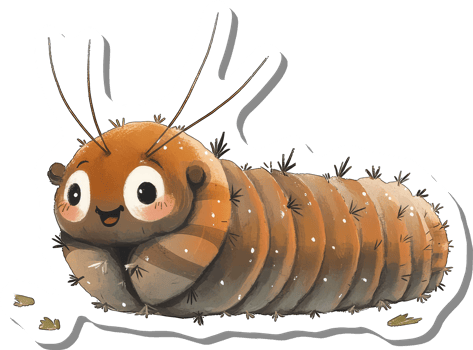 A Happy Cartoon Caterpillar Crawls Along The Ground png