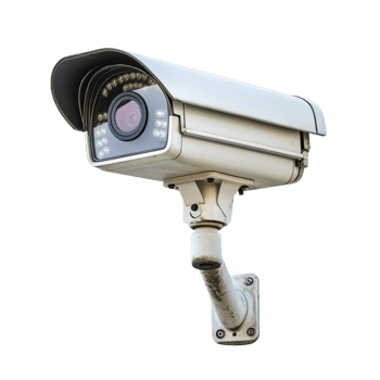 A weathered outdoor security camera with infrared lights png