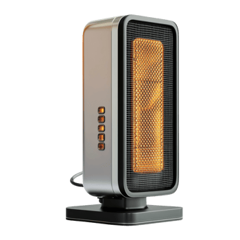 Modern Electric Heater with Glowing Orange Element png