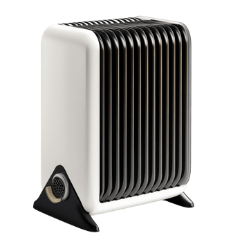 A Modern Black and White Electric Radiator Heater png