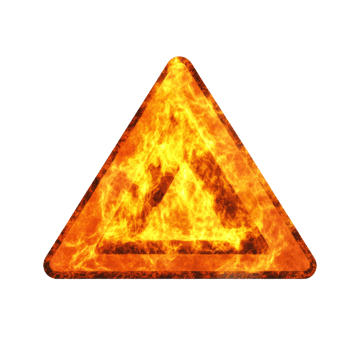 Fiery Triangle Warning Sign Ablaze In Flames png