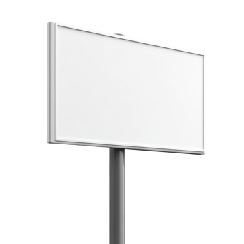 Blank White Billboard on a Tall Pole png