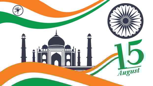 Indian flag colors, watercolor background, mandala patterns, paisley designs, Om symbol, lotus flower, vector