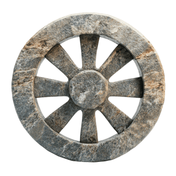 Stone Wheel Carving Eight Spoke Design png