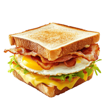 Delicious Bacon Egg and Cheese Sandwich png