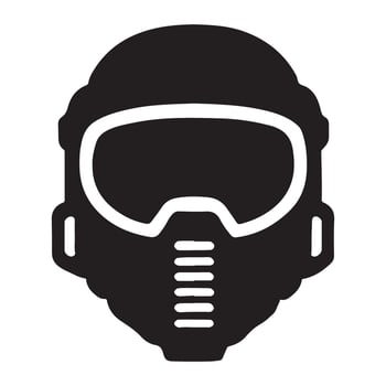Black Silhouette Military Helmet Icon Tactical Gear vector