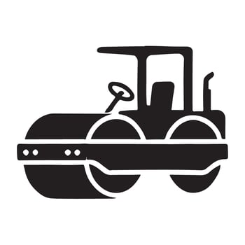 Double-Drum Road Roller Illustration vector
