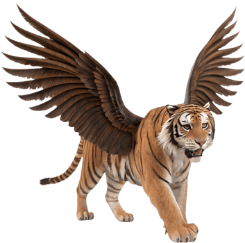 Beautiful Flying Tiger Clipart for Mythical Animal Designs. . png