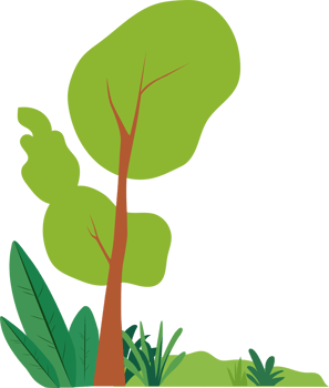 a cartoon tree with green leaves and grass png