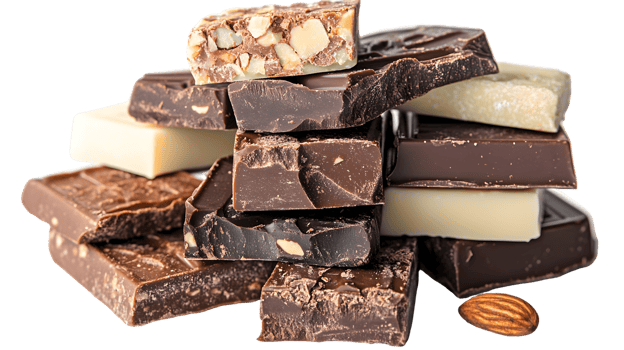Assorted Chocolate Bars with Almonds png
