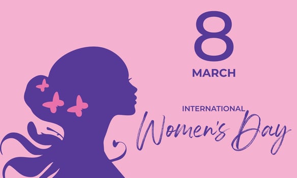 International Women's Day Illustration of Women with woman face silhouette vector