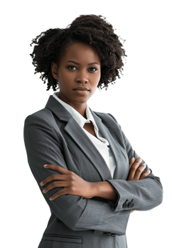 Young african american business woman with her arms crossed png