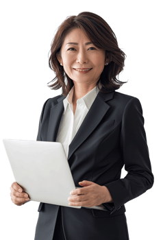 business woman holding a laptop png