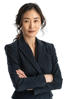 an asian business woman with her arms crossed png