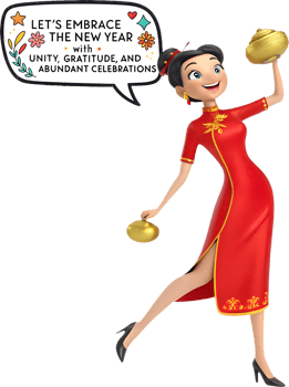 Cheerful Chinese Girl Spreads Happiness in Lunar Festivities. . png