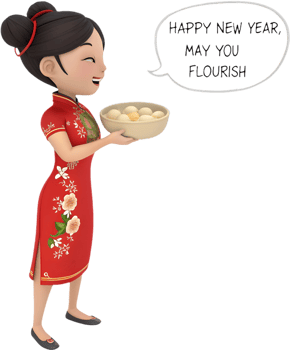 Festive Spirit Captured by a Girls Lunar New Year Gesture. . png