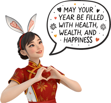 Festive Smiling Girl Spreading Cheer in Lunar Celebration. . png