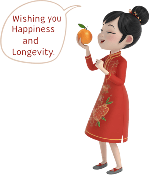 Adorable Girls Joyful Gesture for Lunar New Year Happiness. . png