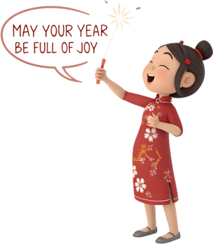 Lunar New Year Cheer Shared by a Beautiful Chinese Girl. . png