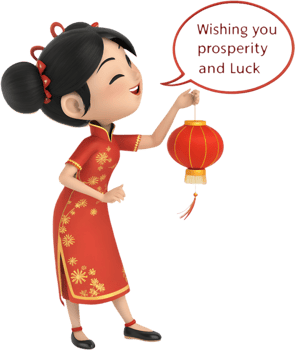 Cute and Charming Girl Welcomes Lunar New Year Happiness. . png