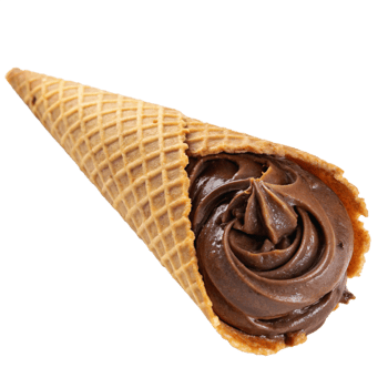 Ice Cream Cone Filled with Chocolate is isolated on transparent background png