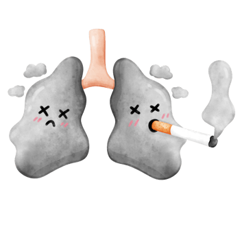 No Smoking Day Awareness with Lungs full of smoke png
