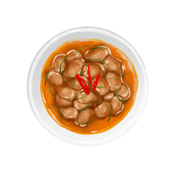 thai food illustration, Pork Panaeng Curry png