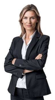 Senior businesswoman in a suit and tie png
