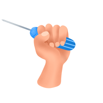 hand holding a screwdriver png