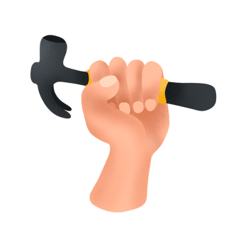 hand holding hammer png