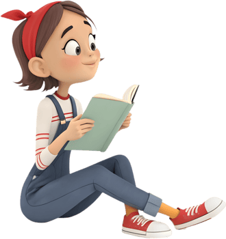Artistic and Vibrant Cartoon Design of a Pretty Young Lady. . png
