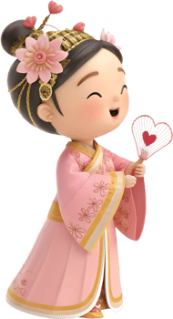 Sweet Cartoon Art Featuring a Cheerful Beautiful Woman. . png