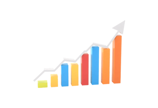 A graph chart with an arrow going up png