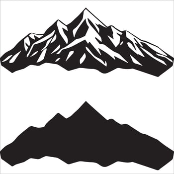 Nighttime Mountain Landscape Illustration vector