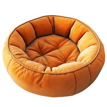 Orange Dog Bed on Transparent Background png