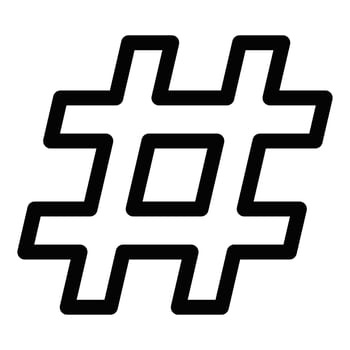 Hashtag icon. Editable stroke. vector