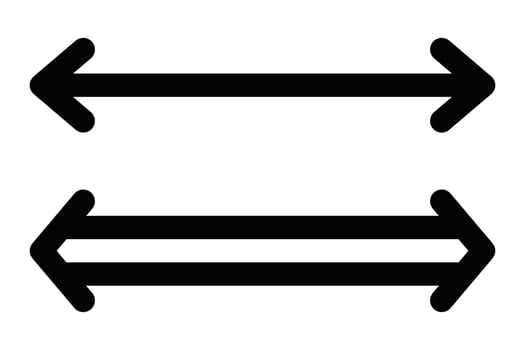 Two arrows pointing in opposite directions vector