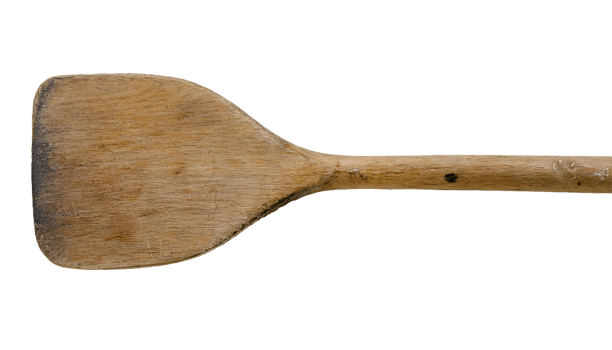 wooden cooking spatula isolated background vintage kitchen utensil rustic natural wood flat spatula tool png
