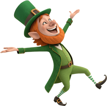 Irish folklore leprechaun with vibrant green holiday outfit. . png