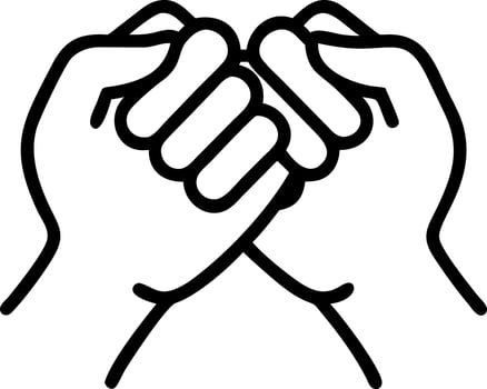 Close up of clasped hands symbolizing support in mental health journey vector