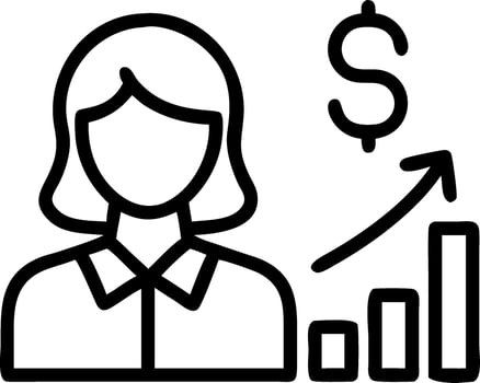 Businesswoman presenting financial efficiency strategies in bokeh digital art copy space vector