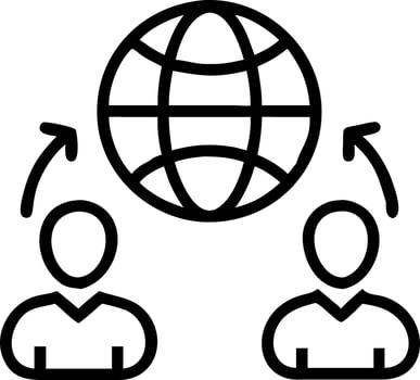 Teachers conducting virtual classrooms with international students vector