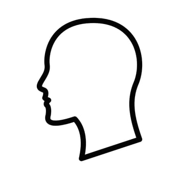 illustration of a human head silhouette profile. Editable stroke. vector
